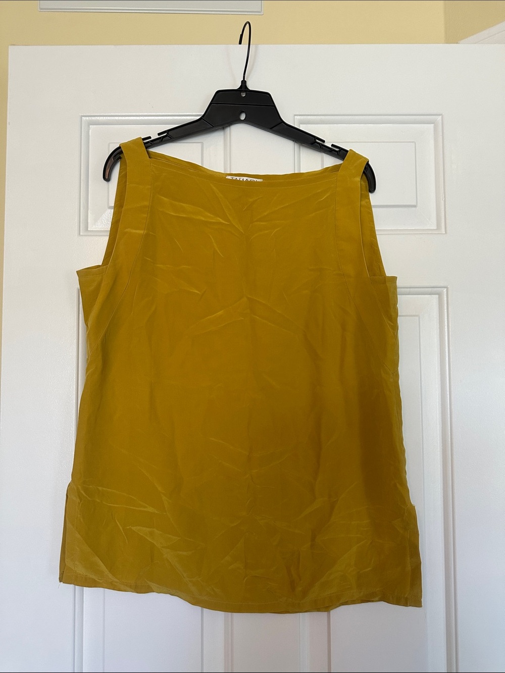 Tahari Silk Gold Yellow Sleeveless Top